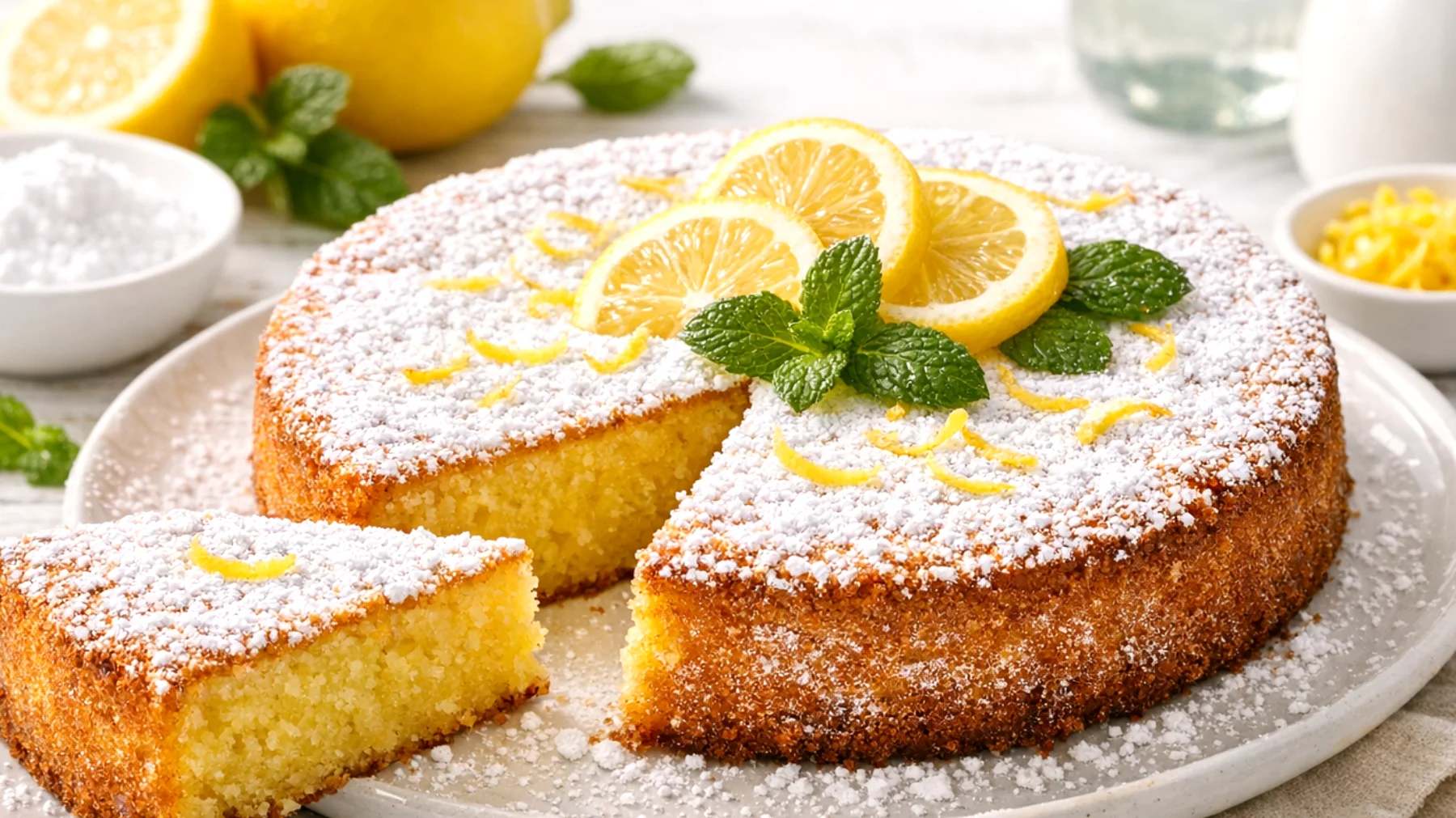 Torta caprese al limone senza farina e senza glutine"