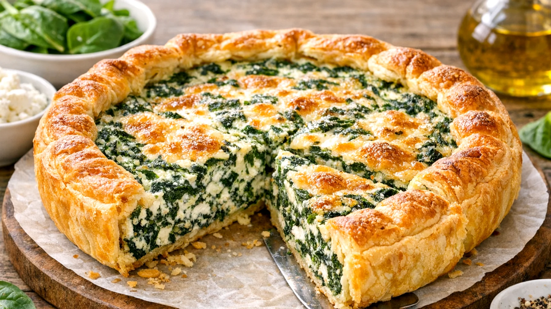 Torta salata con ricotta e spinaci"