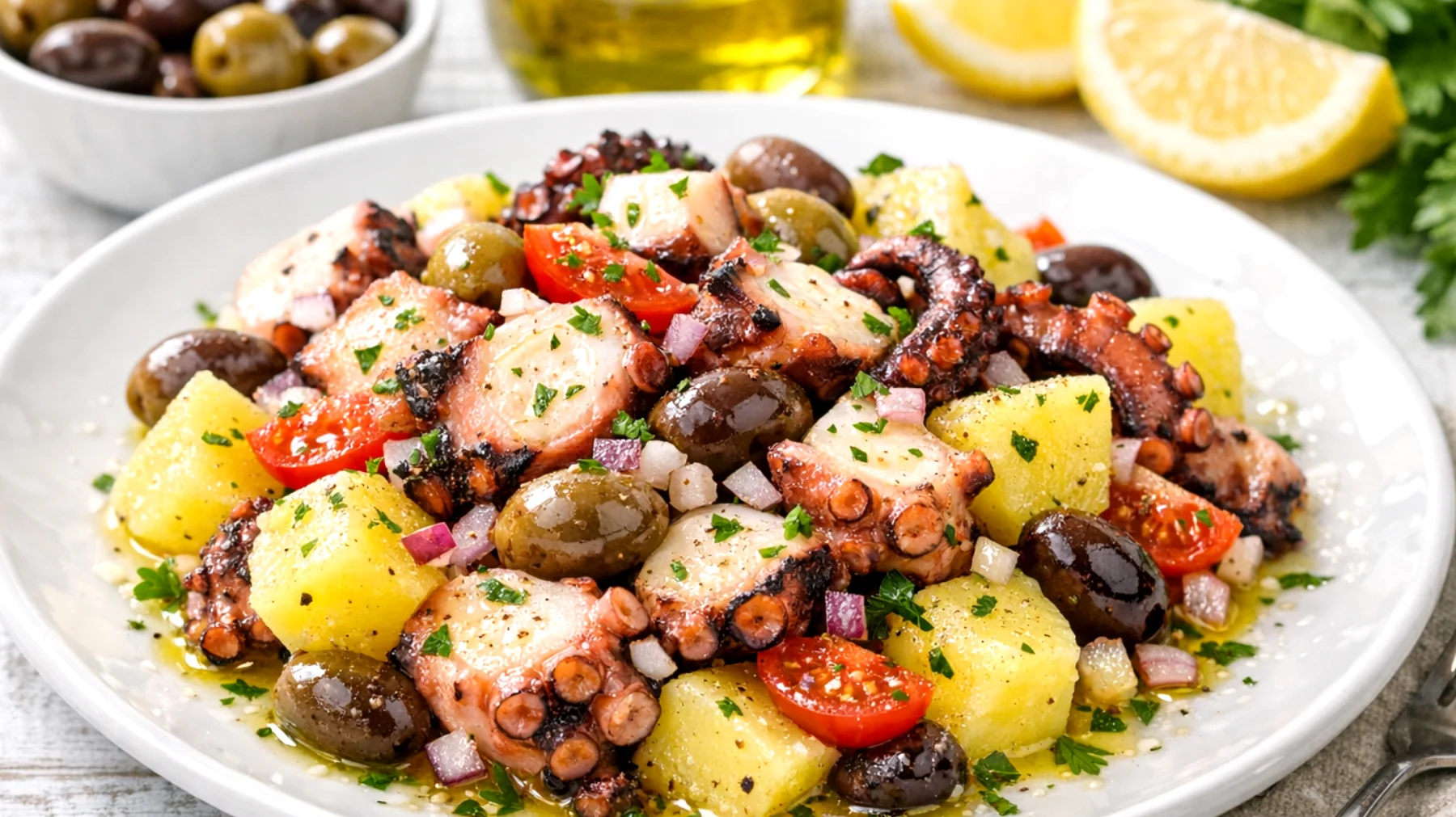 Insalata di polpo con patate e olive taggiasche"