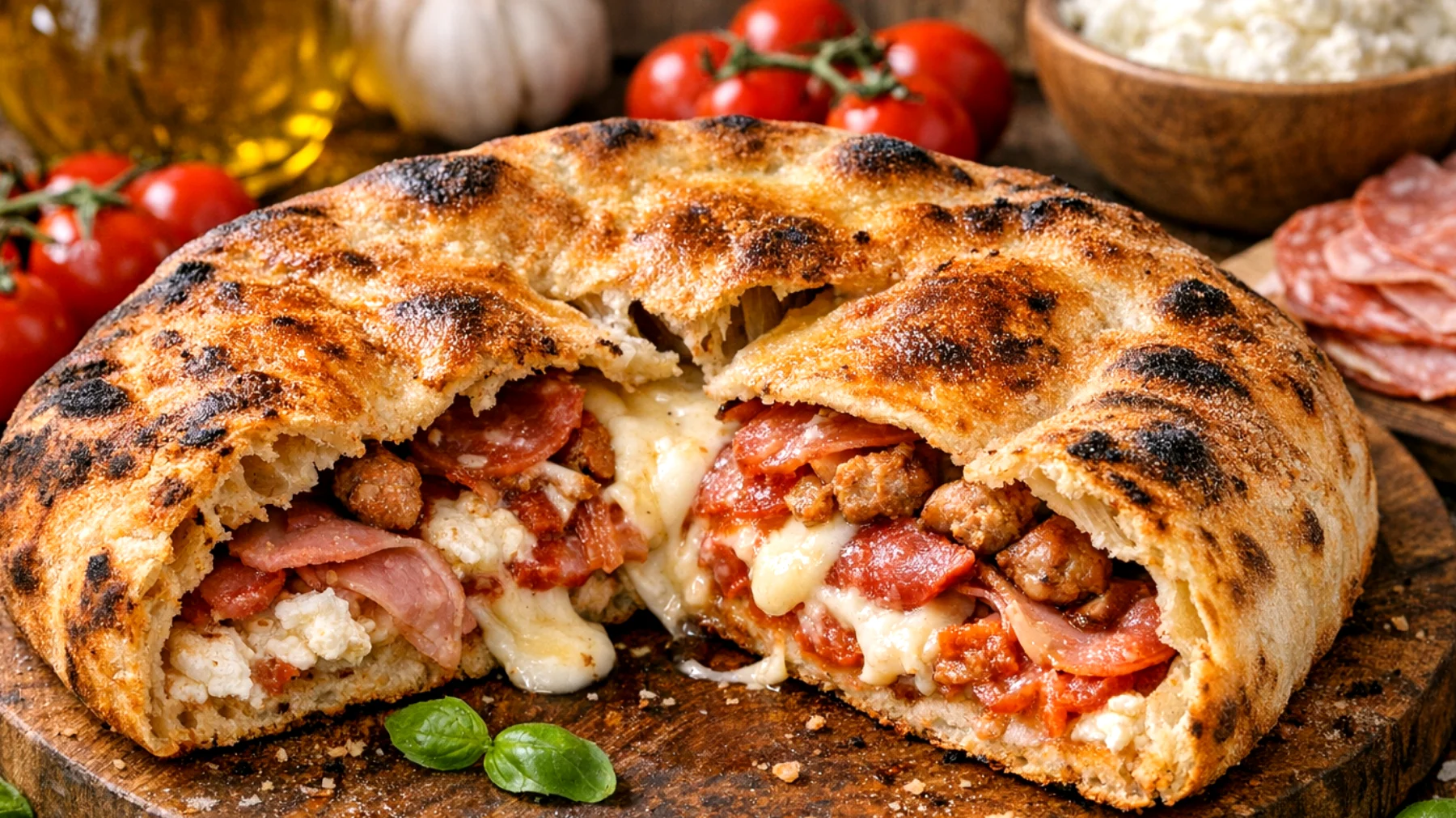 Pizza rustica napoletana ripiena"