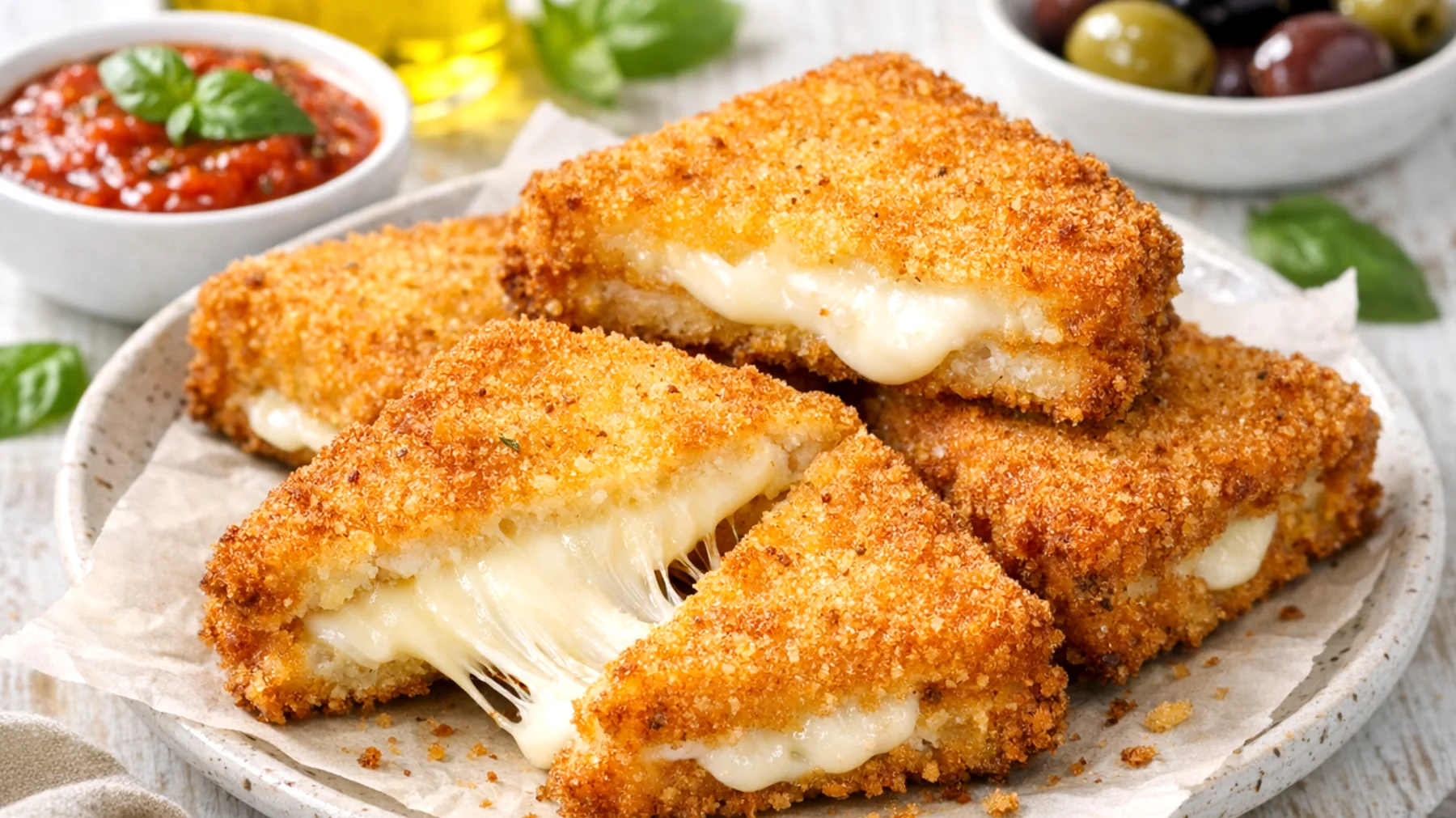 Mozzarella in carrozza in friggitrice ad aria"