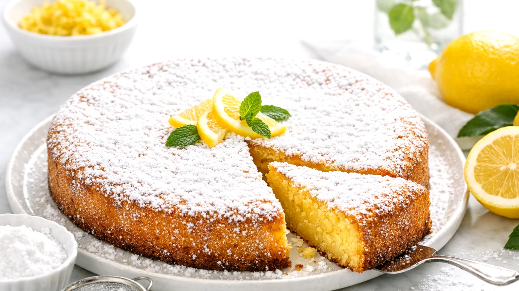 Torta caprese al limone senza farina e senza glutine"